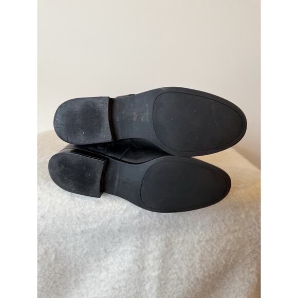 Nine West Women’s 10 Blogger Harness Riding Boots Mid Calf Black Leather Preppy - Picture 7 of 13